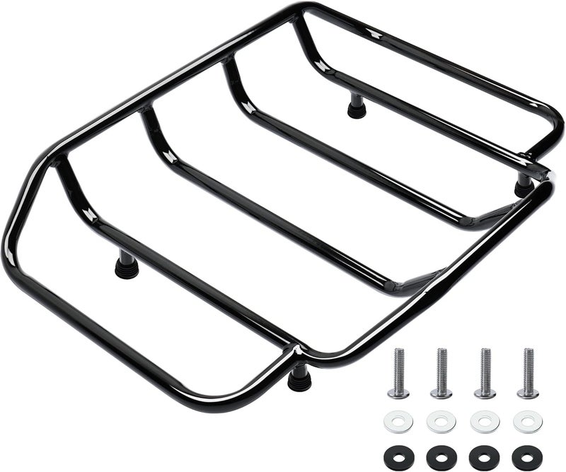 MoKitDora Tour Pack Luggage Rack Trunk Top Rack Compatible with Harley 1984-up Touring CVO Street Electra Road Glide King Ultra Limited, Black - Image 1